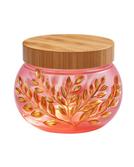 Recyclable cosmetic containers styled for festive gifting, pastel soft color style reusable cream jar for Lunar New Year. Recyclable beauty containers with festive accents transparent