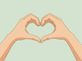 Obraz premium Hands Forming Heart Shape Symbol of Love and Affection