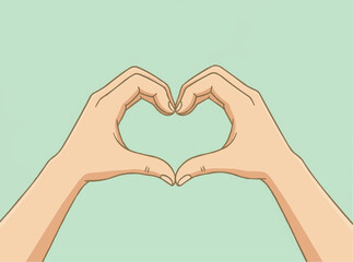 Obraz premium Hands Forming Heart Shape Symbol of Love and Affection