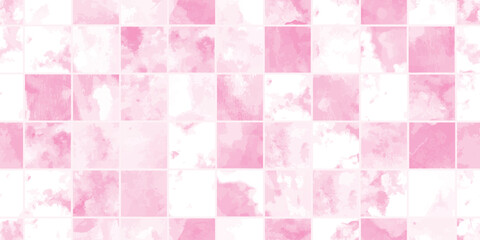 Watercolor Tile Seamless Pattern Background.水彩タイルシームレスパターン背景