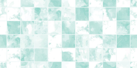 Watercolor Tile Seamless Pattern Background.水彩タイルシームレスパターン背景