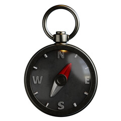 Vintage Metal Compass for Navigation 3D Illustration