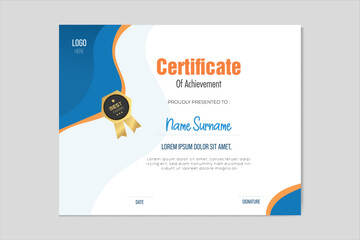 Clean and Professional Certificate Design Template – Elegant Award or Diploma Layout