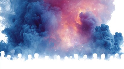 Abstract Colorful Smoke Interface with User Portal and Upload Functionality