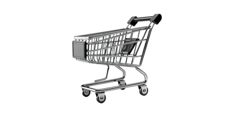 Shopping Cart. Symbol Of Retail And E-Commerce Industry Isolated On Transparent Background