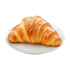Croissant Pastry Isolated on White Background Suitable for Breakfast, Cafe, or French Cuisine Themes