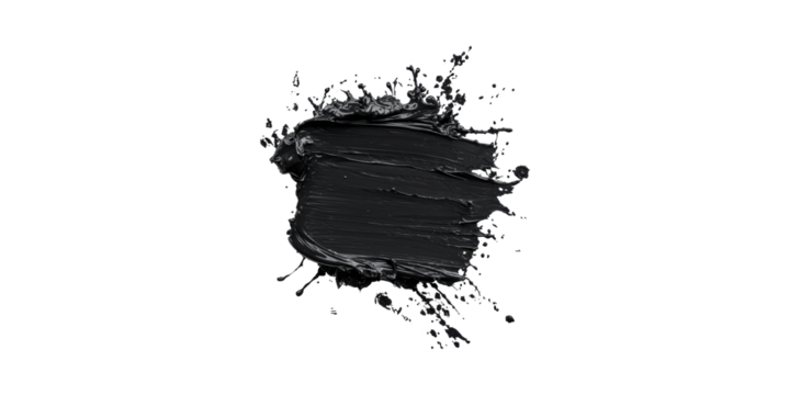 Abstract Black Paint Splash. Artistic Expression And Creative Design Element Isolated On Transparent Background - Powered by Adobe