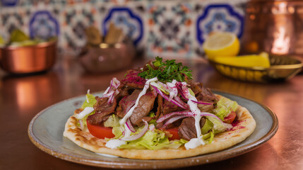 Delicious Lamb Shawarma Pita Bread A Taste of Mediterranean Cuisine