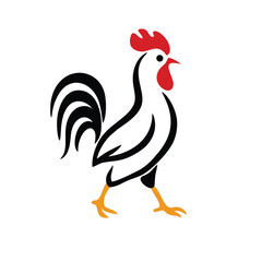 colorful rooster hen chicken fowl animal