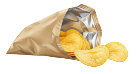 Isolated bag of potato chips