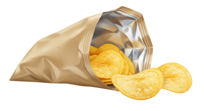 Isolated bag of potato chips