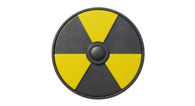 Isolated Nuclear Radiation Symbol on White Background