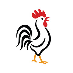colorful rooster hen chicken fowl animal