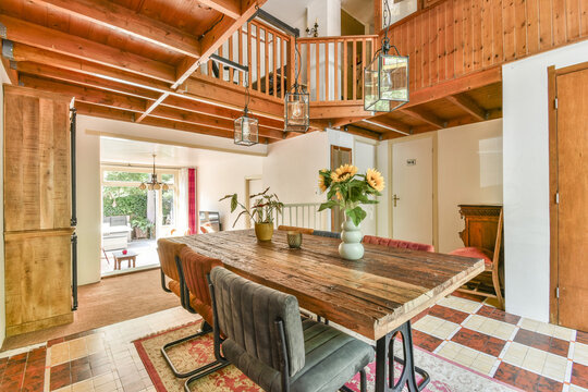 Cozy Rustic Dining Room with Wooden Accents