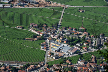 Mezzocorona village in The Etschtal valley, Trentino, Italy.