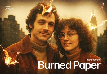 Burned Paper Photo Effect Template