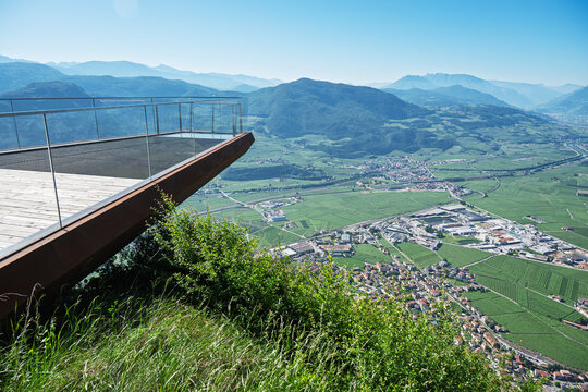 Mezzocorona village in The Etschtal valley, Trentino, Italy.