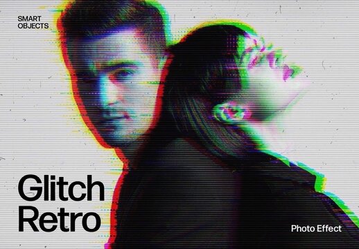 Glitch Retro Photo Effect Template