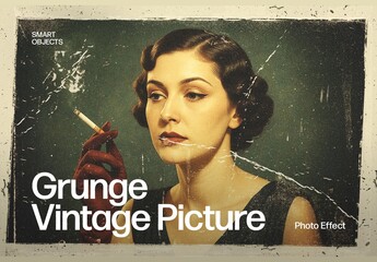 Vintage Grunge Picture Effect Template