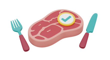 Isolated Steak with Knife and Fork