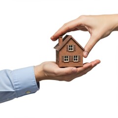 House model in hands concept for real estate and property market