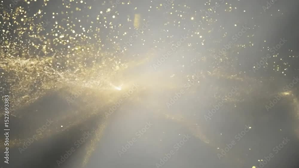 Poster mesmerizing display of shimmering particles and soft light creates ethereal atmosphere, evoking tran
