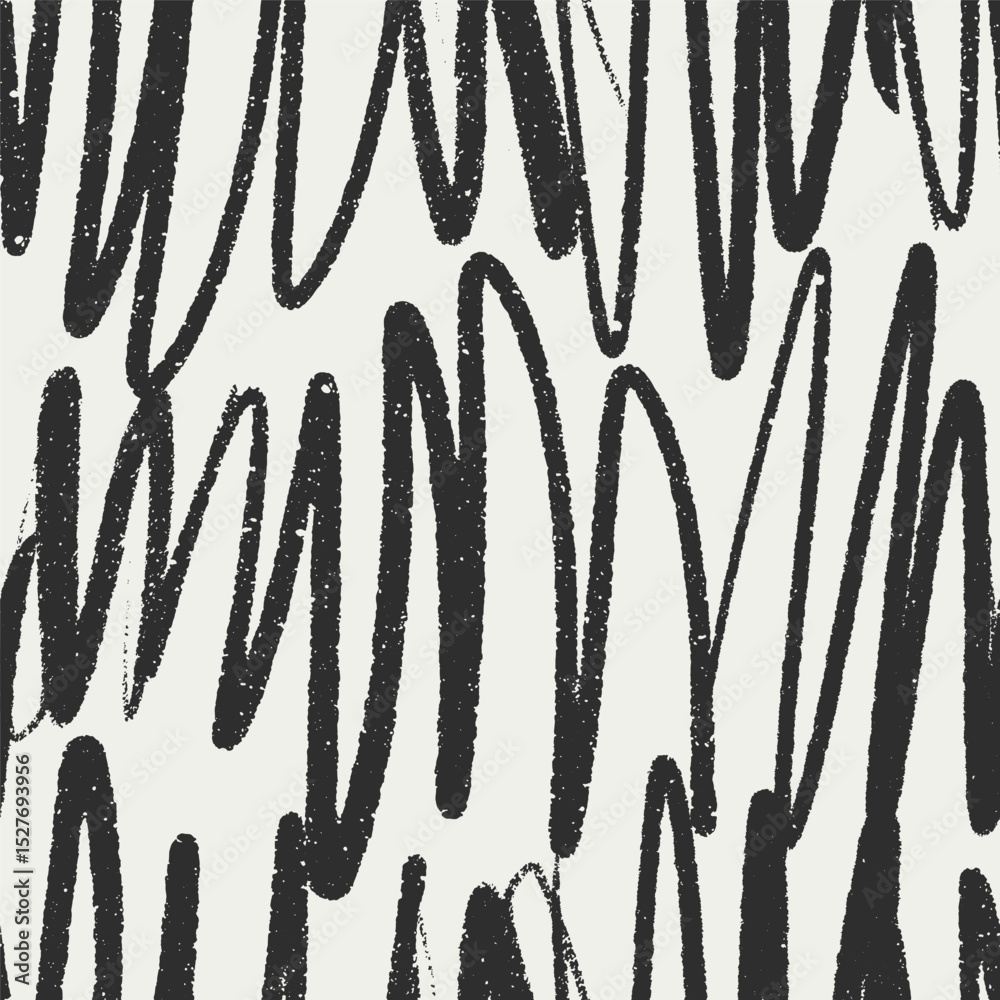 Poster scribble pattern, seamless abstract texture, print. squiggles, curved lines, rough doodles in funky 