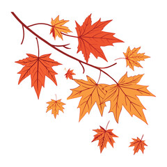 Fototapeta premium Fall Oak Leaves Illustration