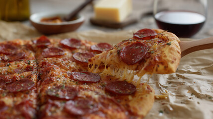 Delicious Pepperoni Pizza A Slice of Heaven