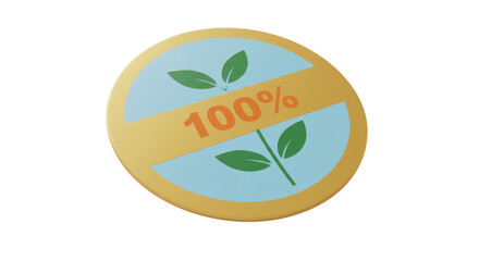 Isolated 100 Percent Natural Label