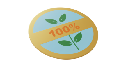 Isolated 100 Percent Natural Label