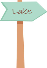 lake wooden sign illustration