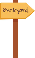 backyard wooden sign illustration