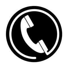 telephone handset - flat vector icon
