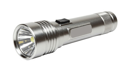 Isolated Silver Flashlight