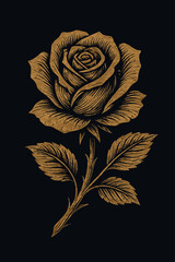Grungy rose vector illustration