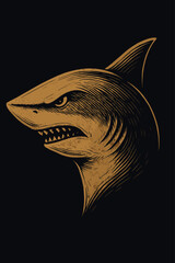 Grungy shark vector illustration