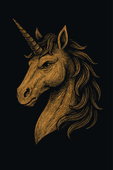 Grungy Unicorn vector illustration