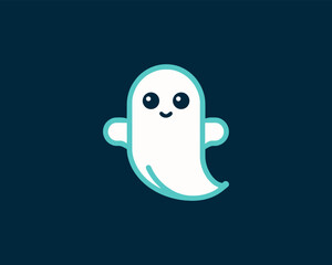 Minimal halloween ghost logo icon design