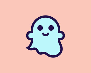 Simple halloween ghost logo in modern style
