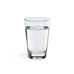 A glass of water isolated on a transparent background, in a simple style.