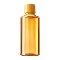 Golden Elixir Liquid Gold in Glass Bottle Beauty Serum Shiny Glossy on transparent background