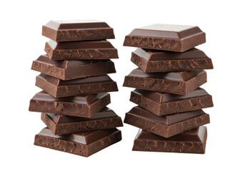 Isolated Stack of Chocolate Squares Sweet Treat