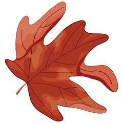 maple leaf icon in red colors with a bent corner, for Canada Day or autumn design