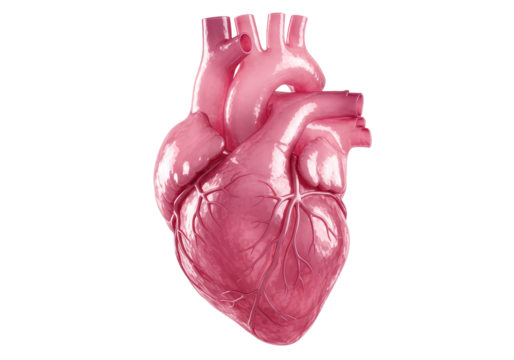 Isolated Human Heart Model Pink Hue Detailed