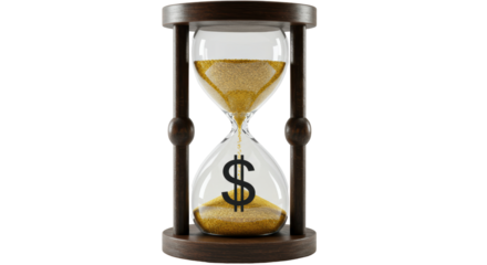 Isolated Hourglass with Dollar Sign
