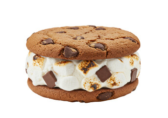 Isolated Chocolate Chip Cookie Marshmallow Sandwich