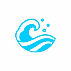 logo design Water wave icon vector