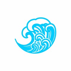 Naklejka premium logo design Water wave icon vector