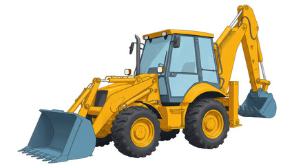 Isolated backhoe excavator
